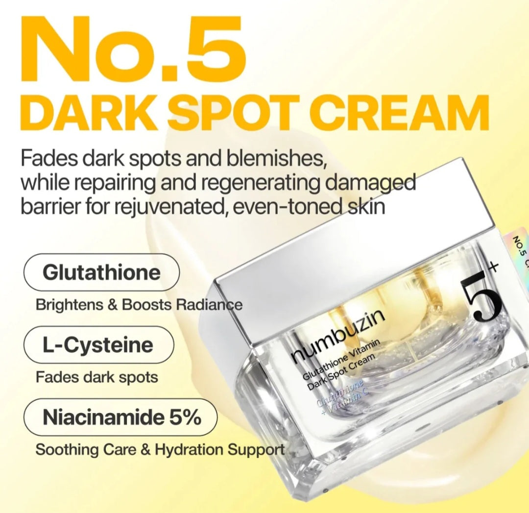 Numbuzin No.5+ Glutathione Vitamin Dark Spot  Laser Cream 50ml