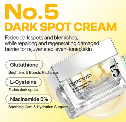 Numbuzin No.5+ Glutathione Vitamin Dark Spot  Laser Cream 50ml