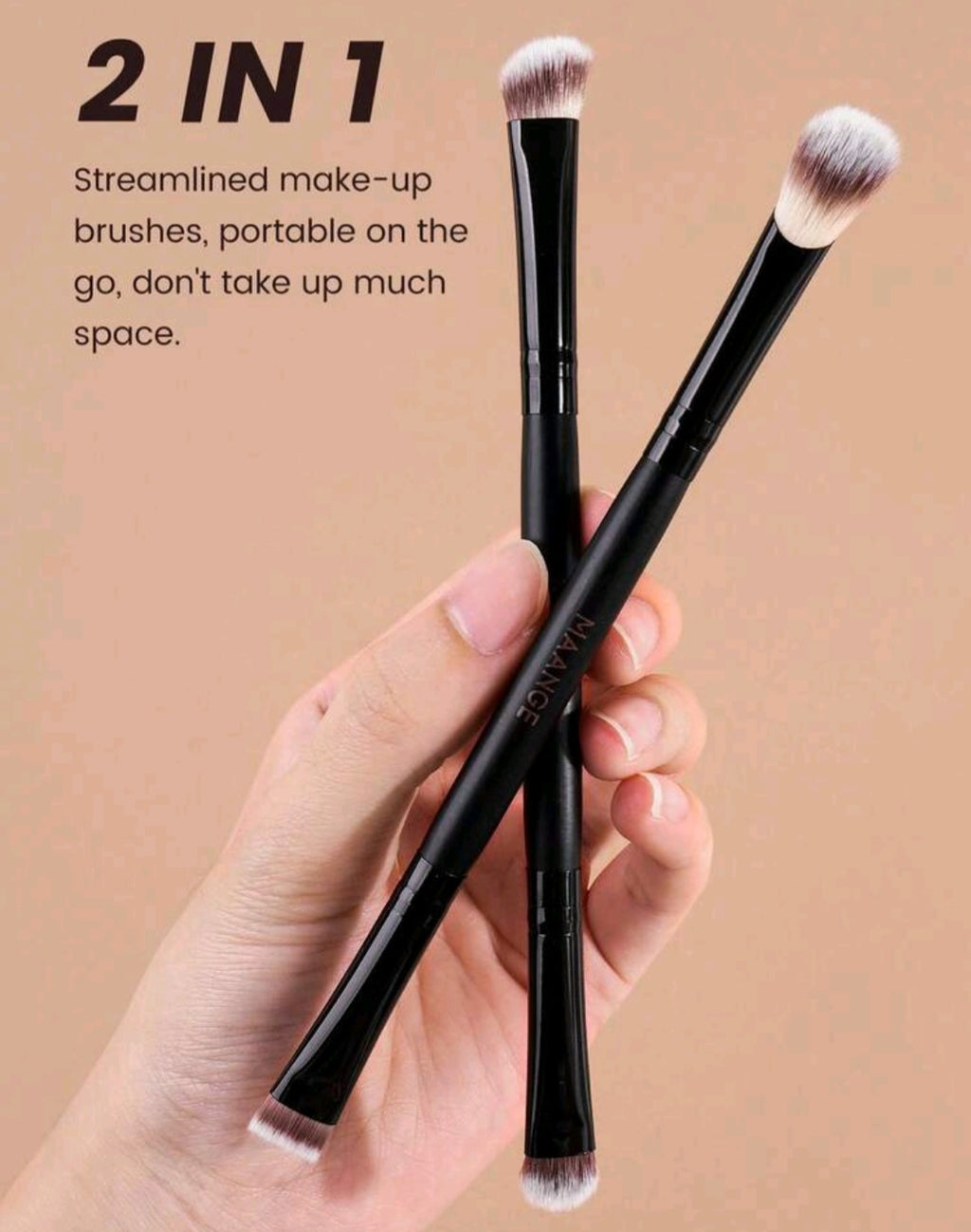 7 pieces, MAANGE dual-ended makeup brush set