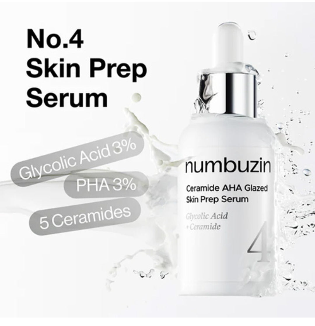 Numbuzin No.4 Ceramide AHA Glazed Skin Prep Serum 30ml
