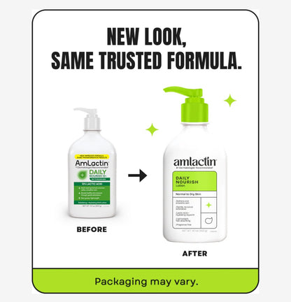 Amlactin Daily Nourish Lotion, Normal to Dry Skin, 14.1  oz ( 400ml)