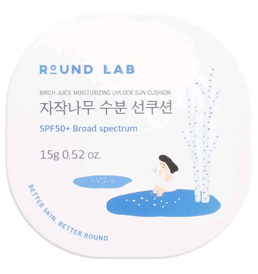 ROUND LAB Birch Juice Moisturising Sun Cushion SPF50+ PA++++ 15g
