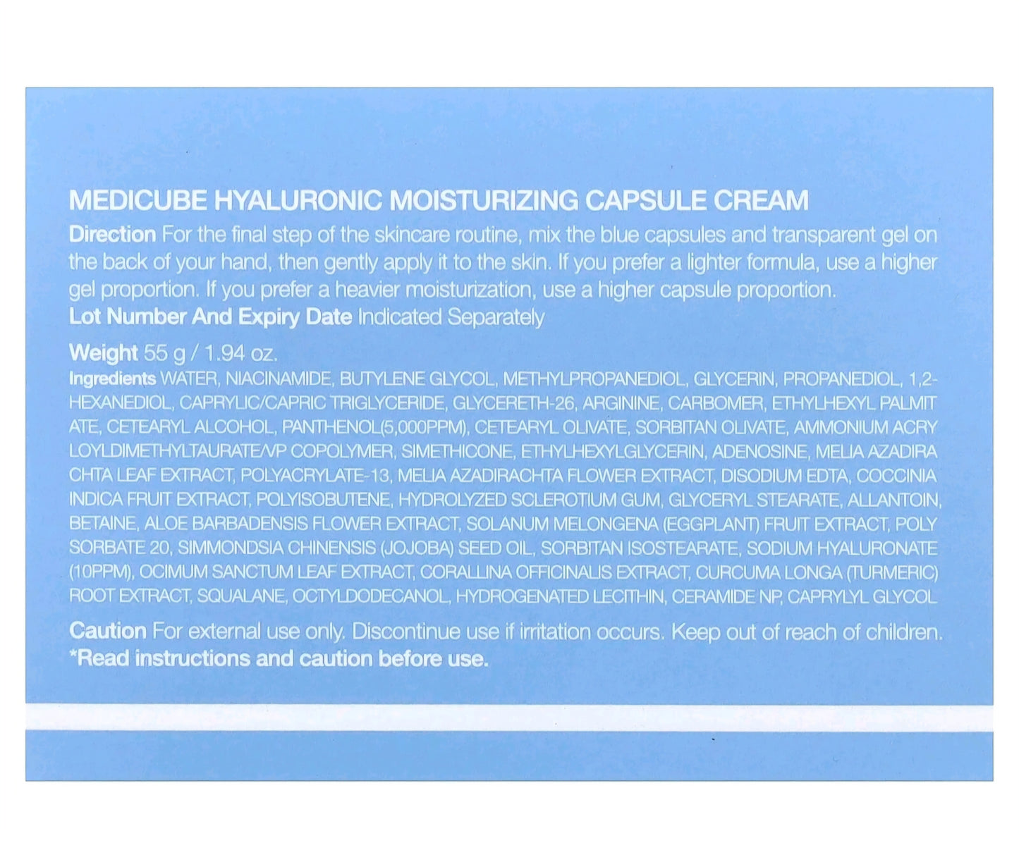 Medicube Hyaluronic Moisturizing Capsule Cream 55g
