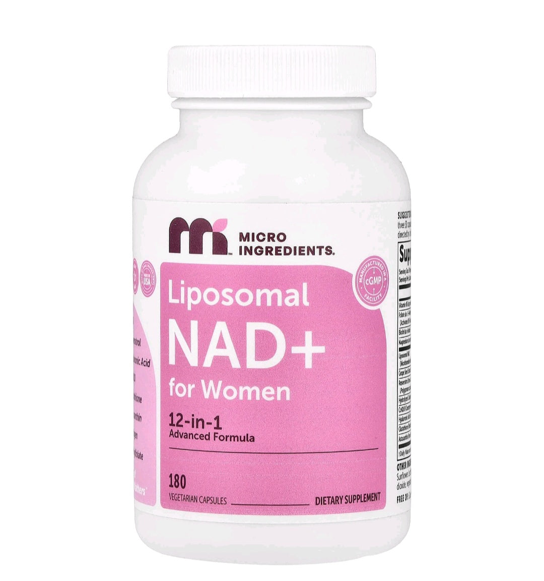Micro Ingredients Liposomal NAD+ for Women Complex, 180 Veggie Capsules