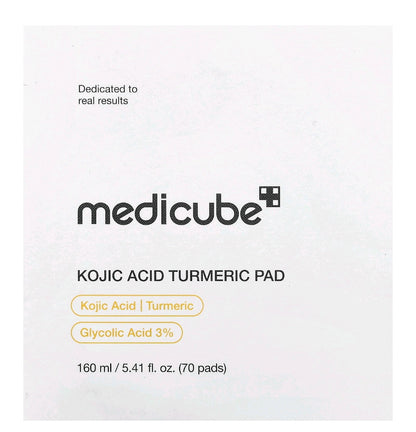 Medicube Kojic Acid, Turmeric Pad. 70 pads