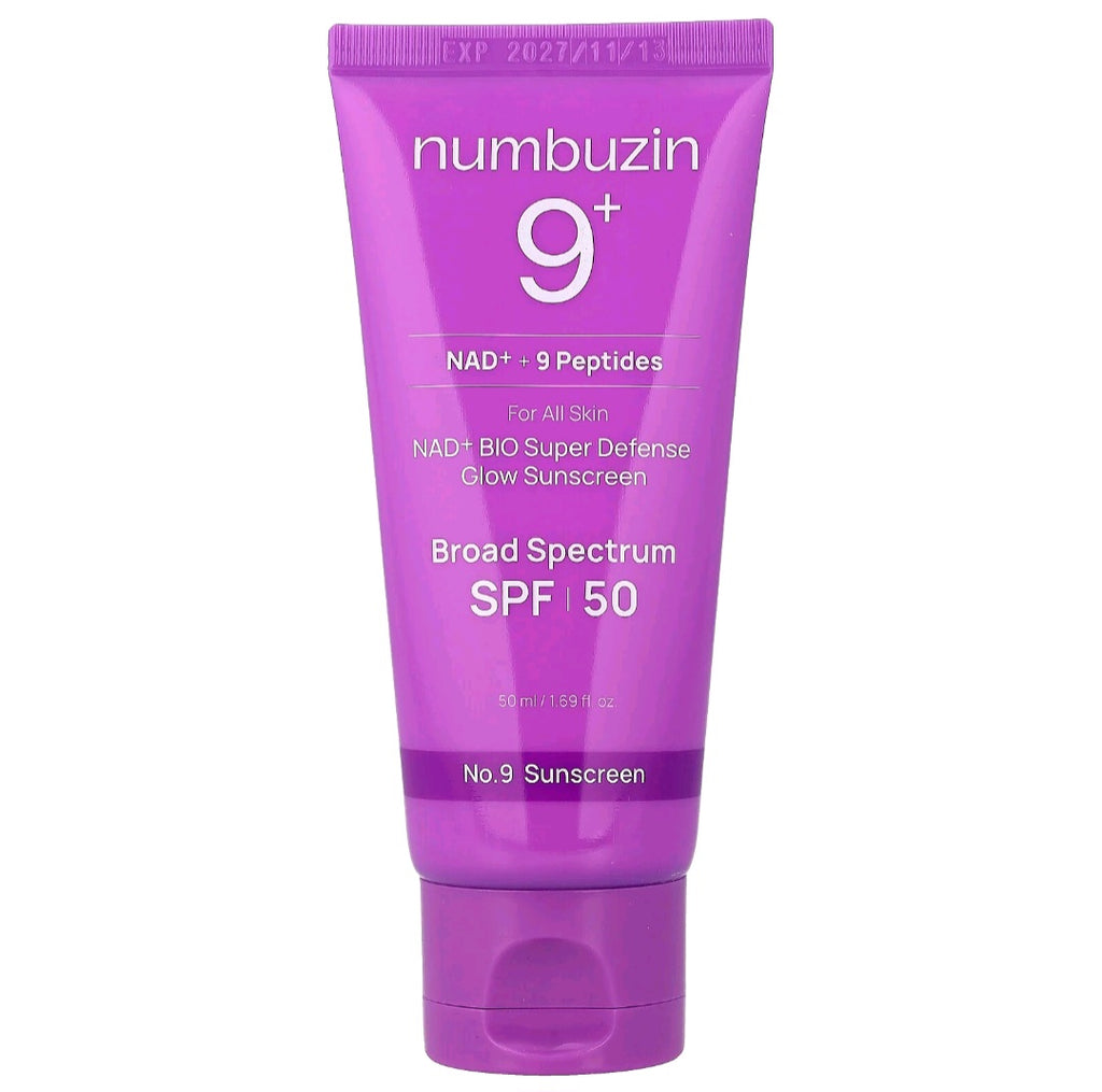 Numbuzin No.9 NAD+ Bio Super Defense, PEPTIDES Glow Sunscreen, SPF50