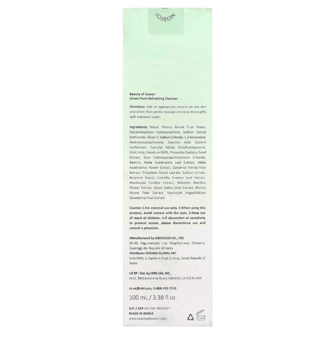 Beauty of Joseon
Green Plum Refreshing Cleanser (100ml)