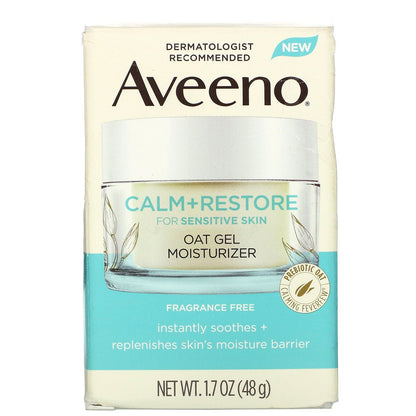 Aveeno, Calm + Restore, Oat Gel Moisturizer, Fragrance Free