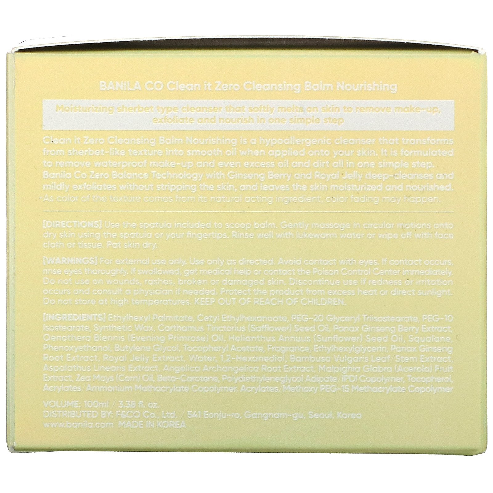 Banila Co., Clean It Zero, Cleansing Balm, Nourishing