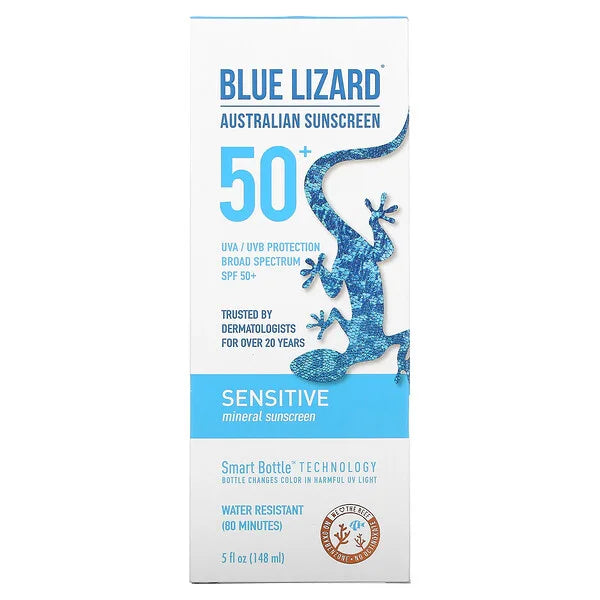 Blue Lizard Australian Sunscreen, Sensitive, Mineral Sunscreen, SPF 50+