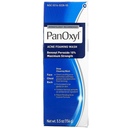 PanOxyl, Acne Foaming Wash, Benzoyl Peroxide 10%