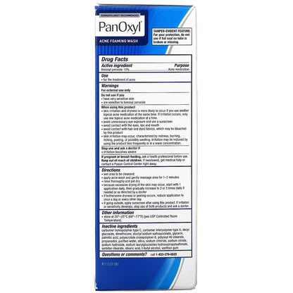 PanOxyl, Acne Foaming Wash, Benzoyl Peroxide 10%