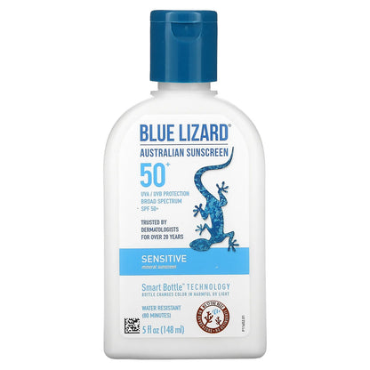 Blue Lizard Australian Sunscreen, Sensitive, Mineral Sunscreen, SPF 50+