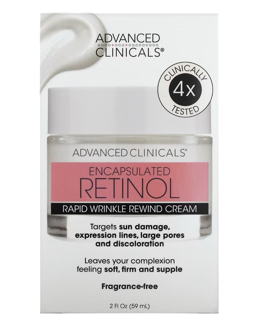 Advanced Clinicals, Encapsulated Retinol, Rapid Wrinkle RewindCream