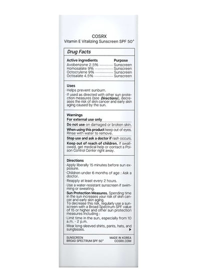 Cosrx, Vitamin E, Vitalizing Sunscreen, SPF 50+, 1.69 fl oz (50 ml)