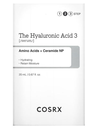 Cosrx, The Hyaluronic Acid 3 Serum, 0.67 fl. oz. 20 ml