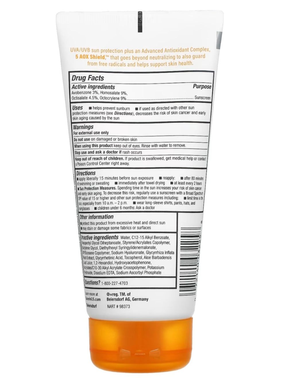 Eucerin,

Advanced Hydration, Lightweight Sunscreen Lotion, SPF 50, Fragrance Free, 5 fl oz (150 ml)