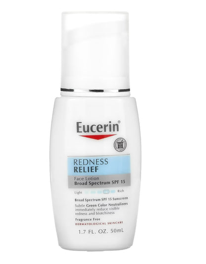 Eucerin

Redness Relief, Day Lotion, SPF 15, Fragrance Free, 1.7 fl oz (50 ml)