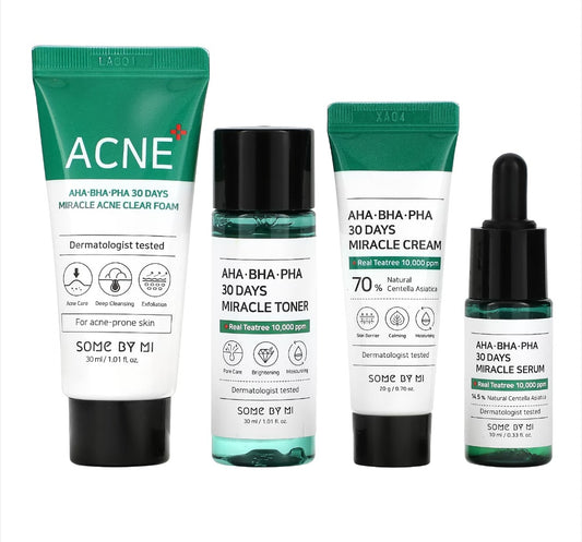 Some By Mi, AHA. BHA. PHA 30 Days Miracle AC SOS Kit, Edition, 4 Piece Kit